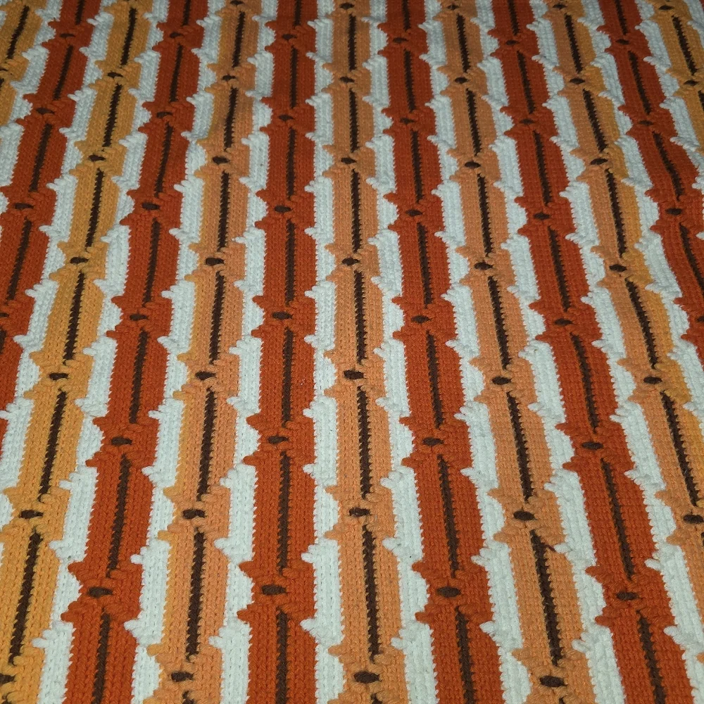 Handmade Crotchet Afghan Throw Blanket‎ - Preloved and Vintage late 70s